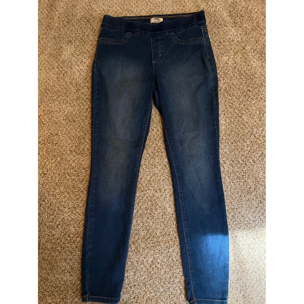 lei Women Pull-On Jegging M Dark Wash Blue Stretch Denim Slim Fit Streetwear